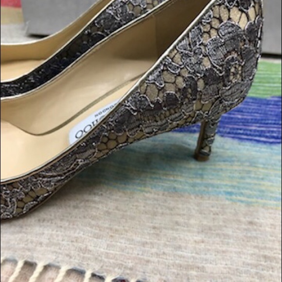 new jimmy choo silver romy 60 lace pumps - Picture 13 of 14